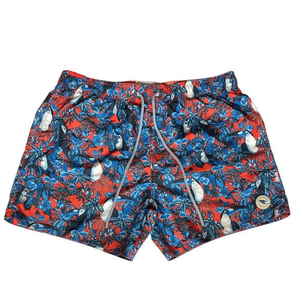 Ted Baker Men's Swim Trunk Toucan Print Size 4 Large Lined Pockets - Picture 2 of 10